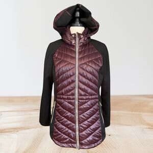Guess Sports Performance Coat Jacket Hoodie Purple Sz L Hybrid Puffer Outdoors